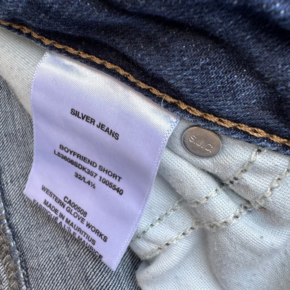Silver Jeans Co Boyfriend Dark Wash Jean Shorts 32 - Picture 4 of 6